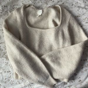 H&M white sweater top